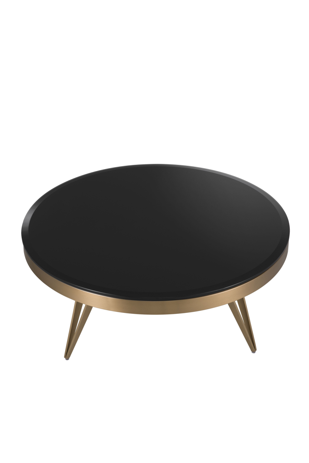 Brass Frame Black Glass Coffee Table | Eichholtz Rocco | OROA