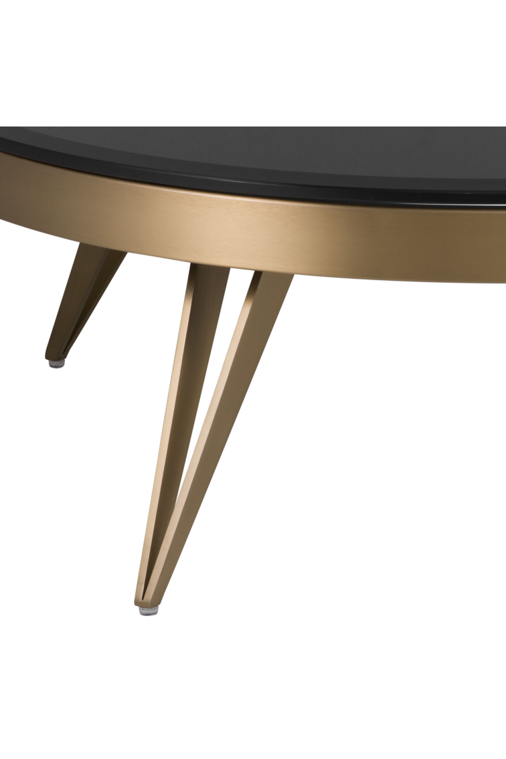 Brass Frame Black Glass Coffee Table | Eichholtz Rocco | OROA