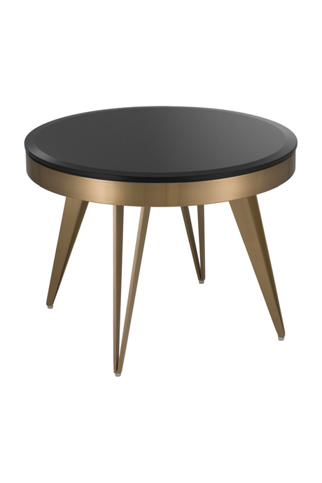 Brass Frame Black Glass Side Table | Eichholtz Rocco | OROA
