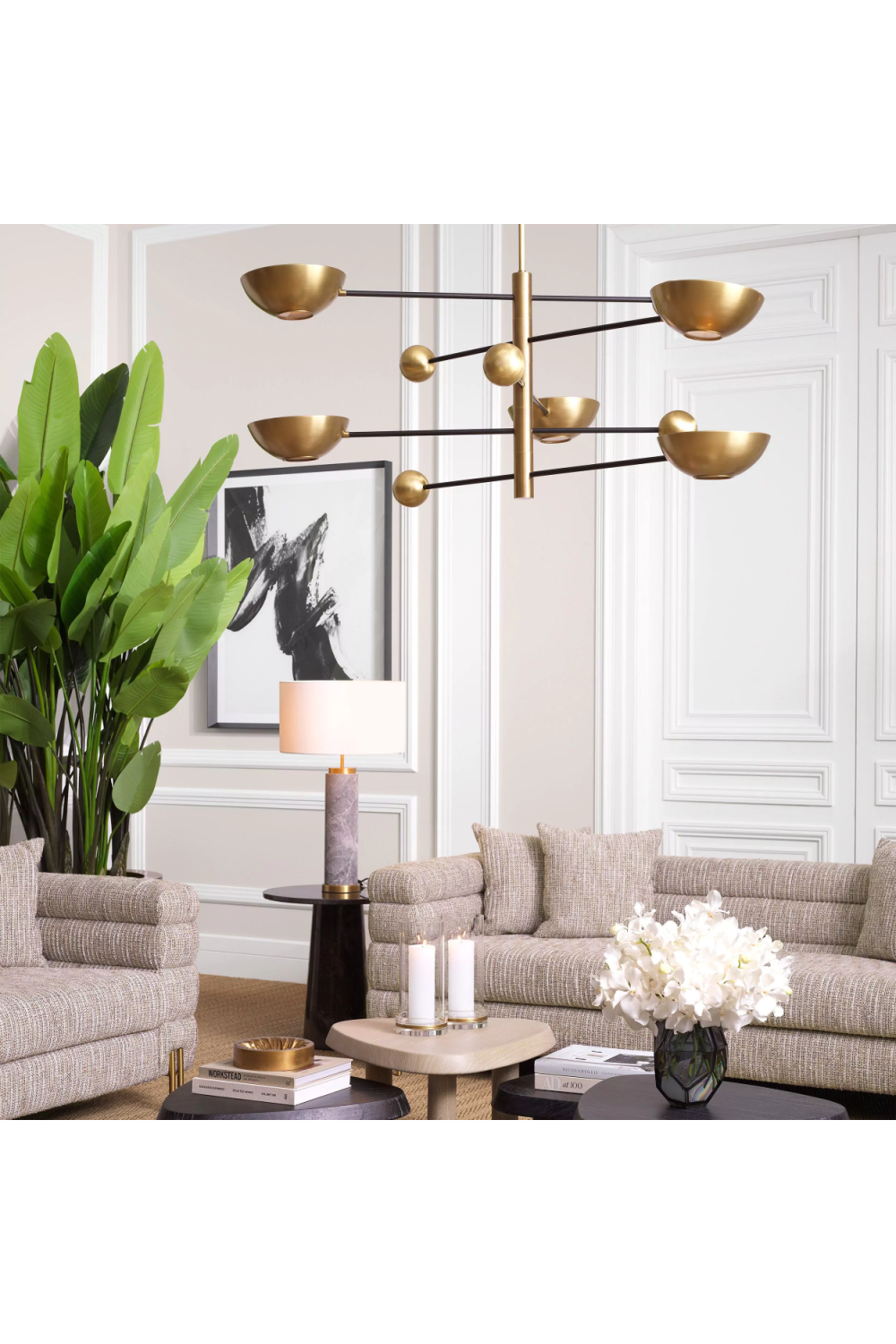 Antique Brass Bowls Chandelier | Eichholtz Salinas | OROA