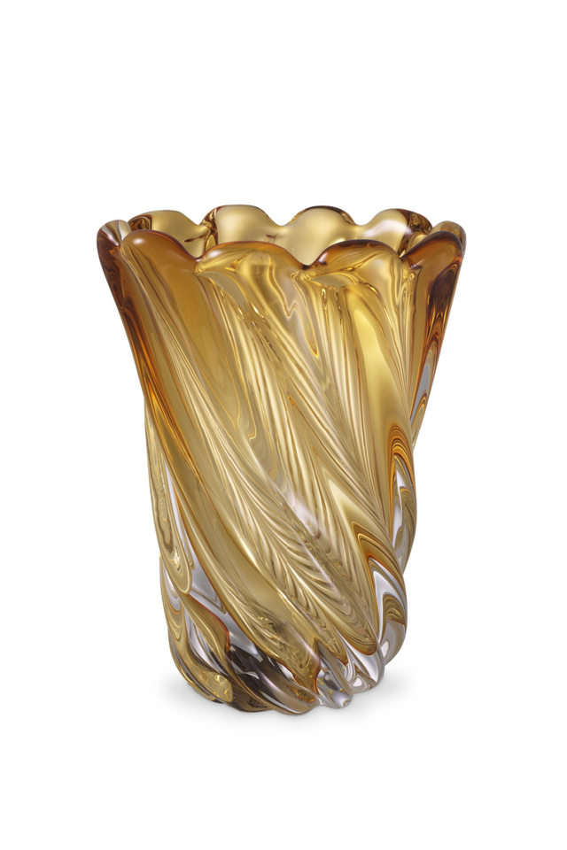 Yellow Swirling Glass Vase | Eichholtz Contessa - S | OROA