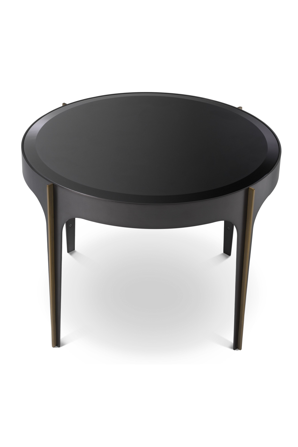 Brass Accent Black Glass Side Table | Eichholtz Artemisa | OROA