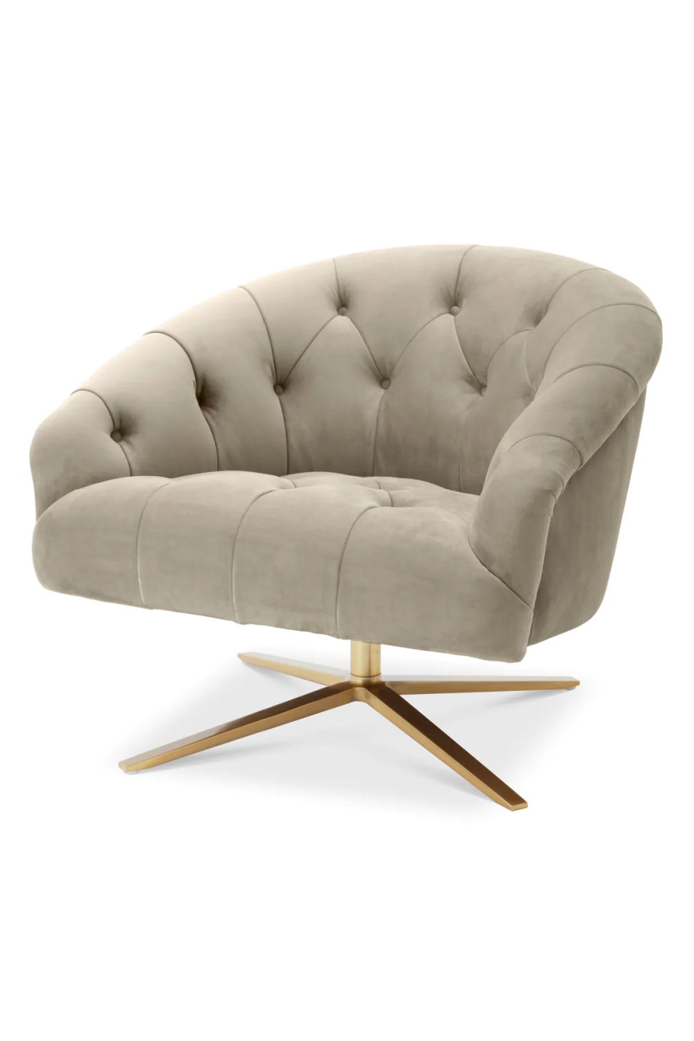 Beige Velvet Tufted Swivel Chair | Eichholtz Gardner | Oroa.com