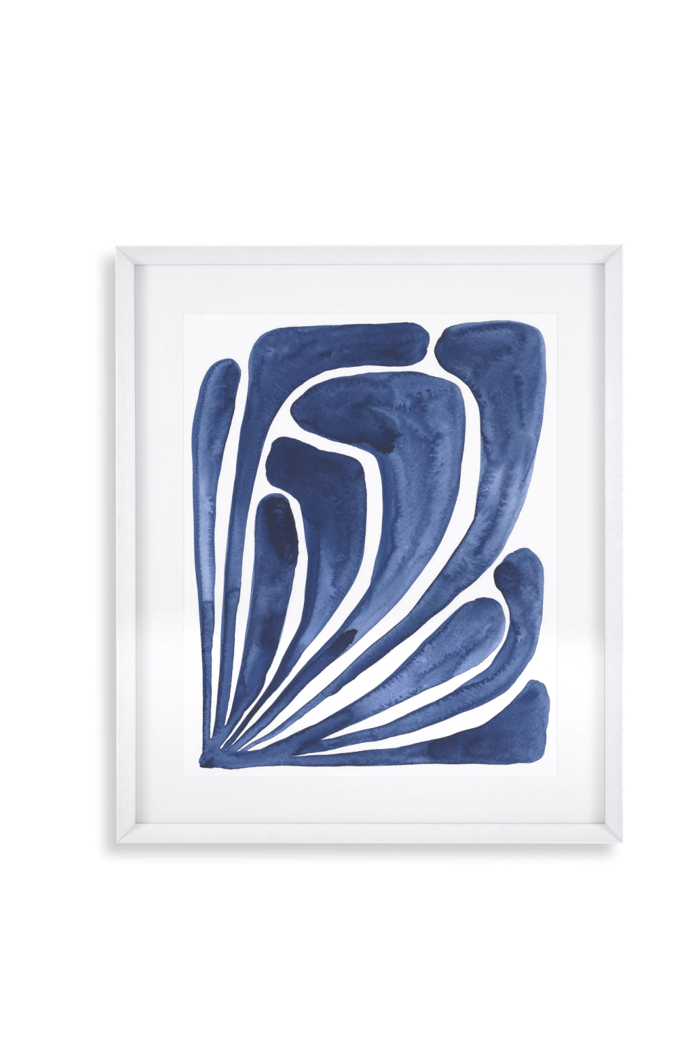 White Framed Art Print Set (2) | Eichholtz Blue Stylized Leaf | OROA