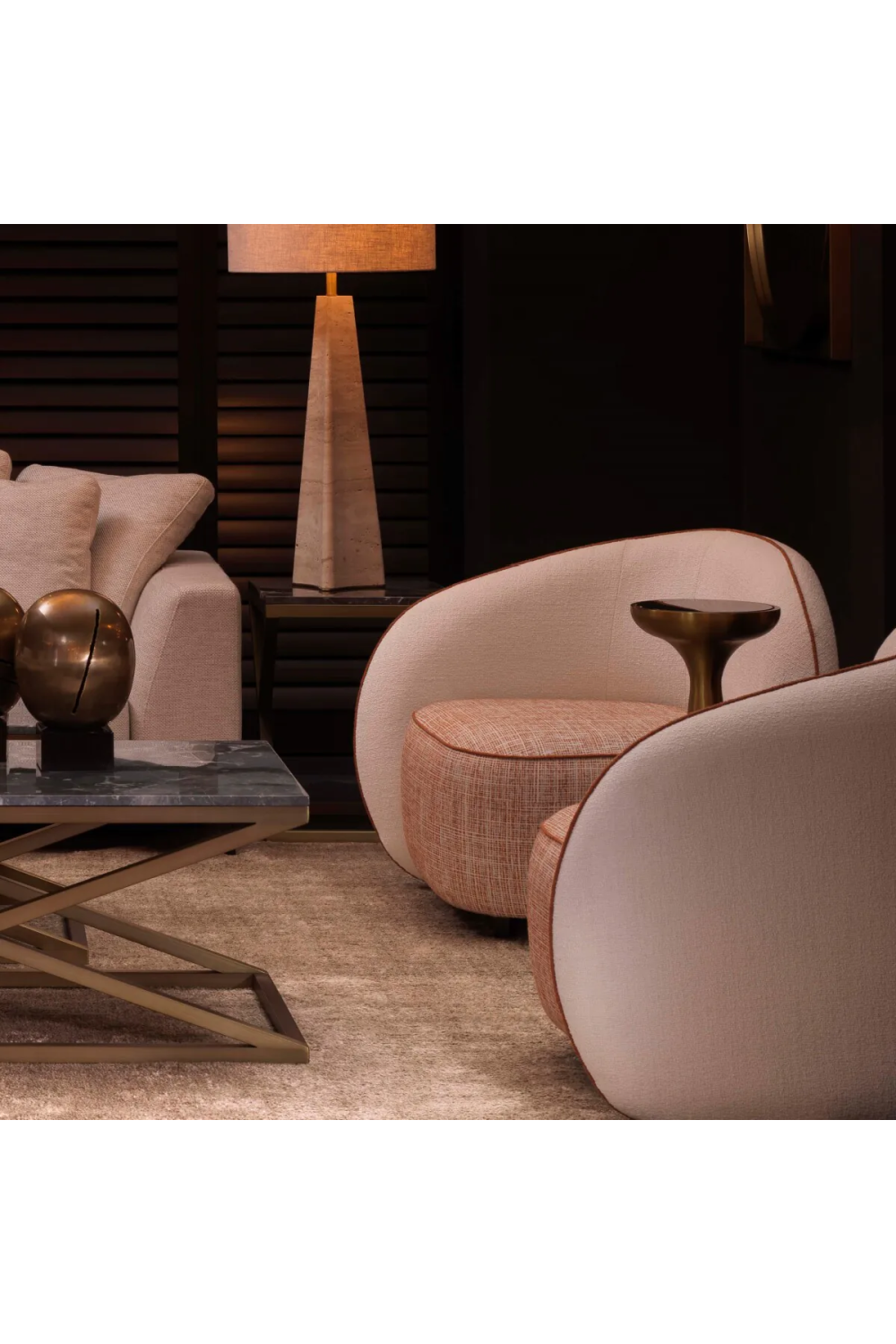 Orange Piping Cream Modular Chair | Eichholtz San Marino | Oroa.com