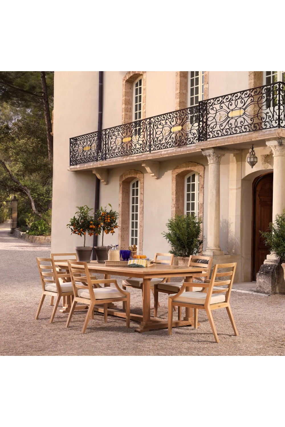 Wooden Outdoor Dining Table | Eichholtz Bell Rive | Oroa.com