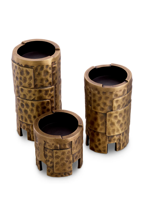 Vintage Brass Candle Holder Set (3) | Eichholtz Laurentios | Oroa.com