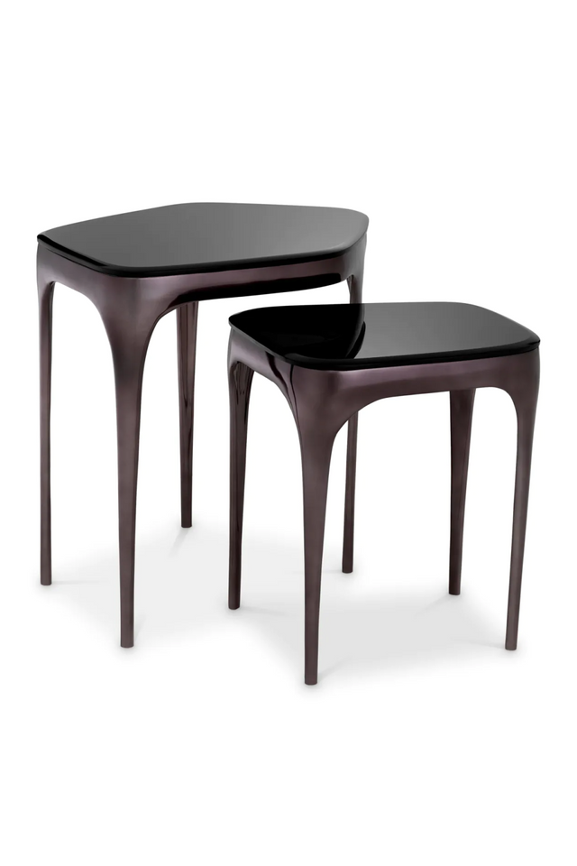 Black Glass Nesting Side Tables (2) | Eichholtz Deacon | Oroa.com
