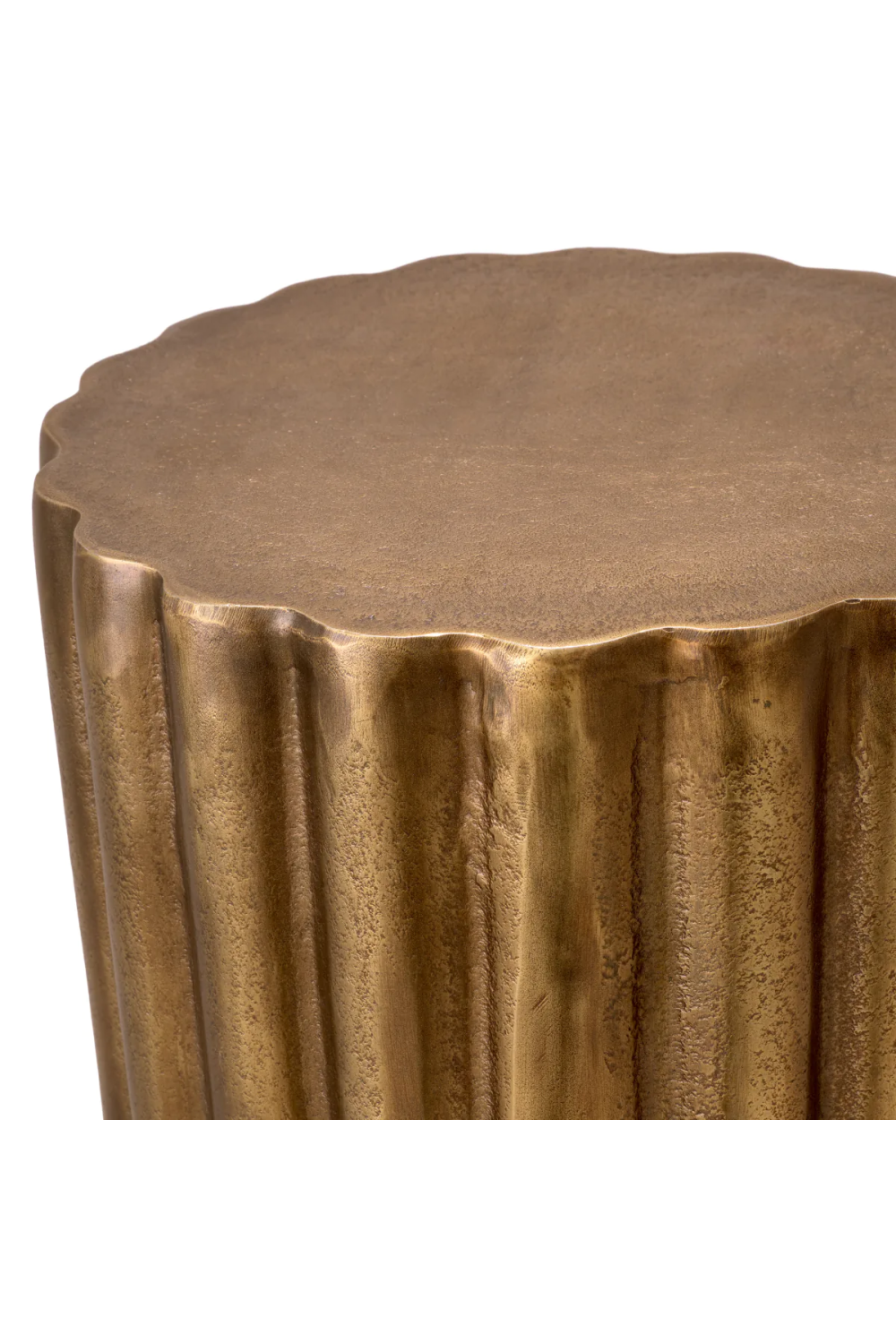 Antique Brass Fluted Side Table | Eichholtz Padua | Oroa.com