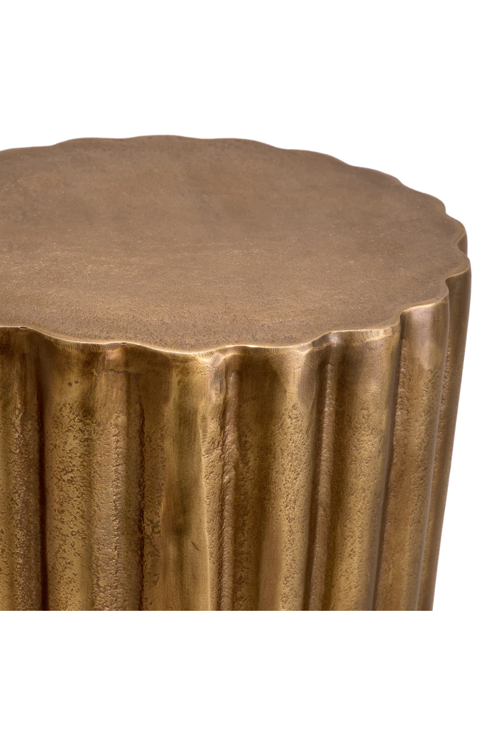 Antique Brass Fluted Side Table | Eichholtz Padua | Oroa.com