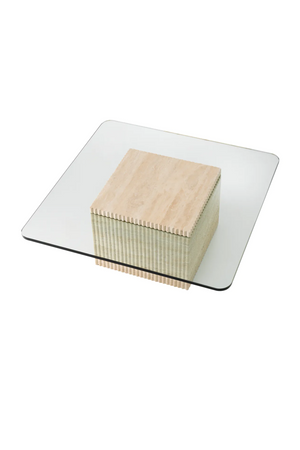 Square Travertine Pedestal Coffee Table | Eichholtz Brindisi | Oroa.com