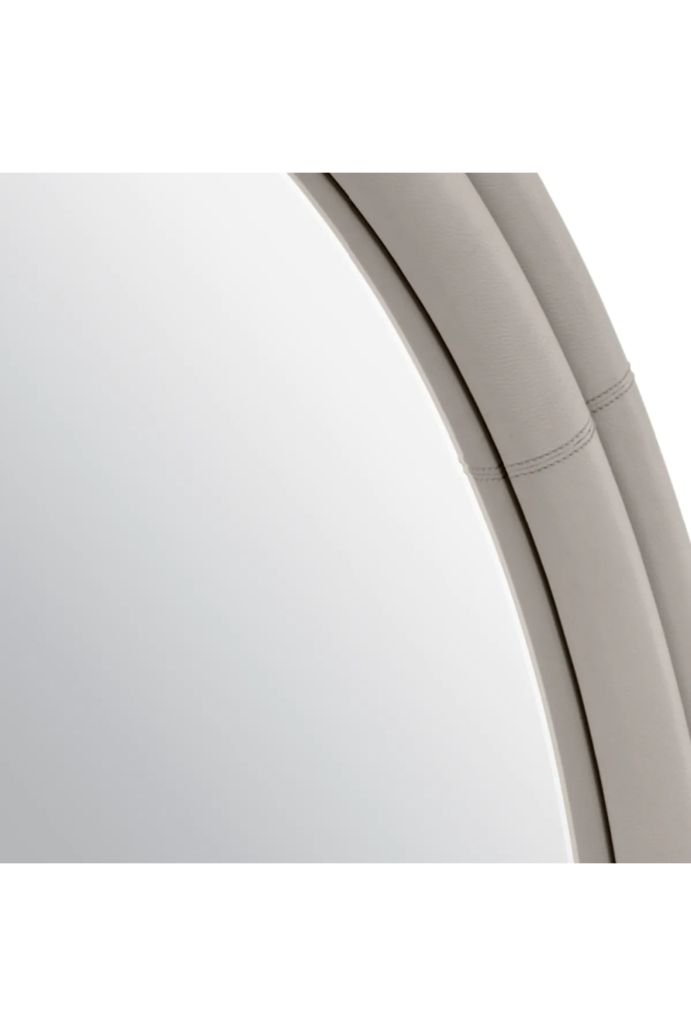 Gray Leather Round Mirror | Eichholtz Bastioni | Oroa.com