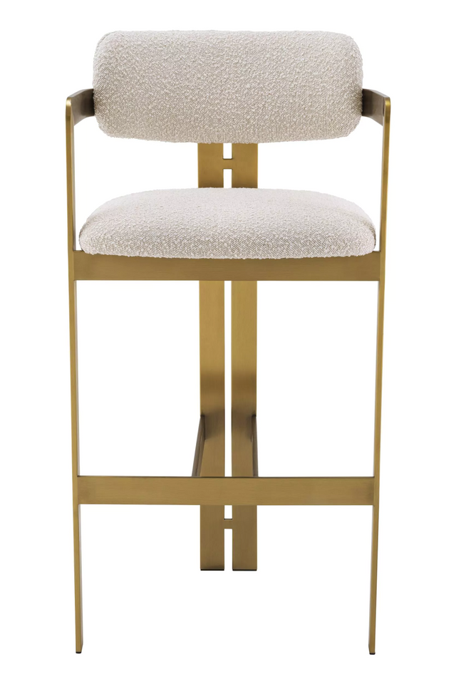 Gold Framed Boucle Bar Stool | Eichholtz Donato | OROA.com