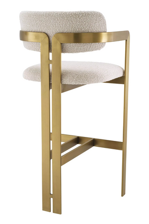Gold Framed Boucle Bar Stool | Eichholtz Donato | OROA.com