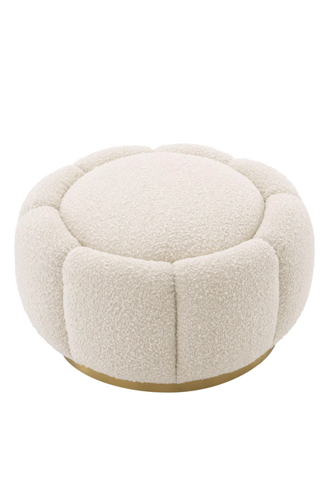 Cream Bouclé Modern Ottoman | Eichholtz Inger | OROA.com