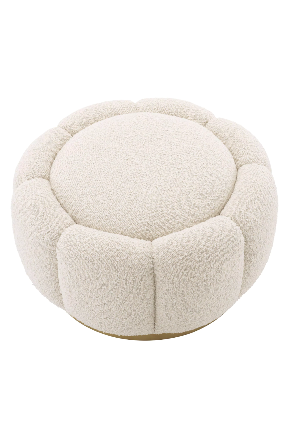 Cream Bouclé Modern Ottoman | Eichholtz Inger | OROA.com