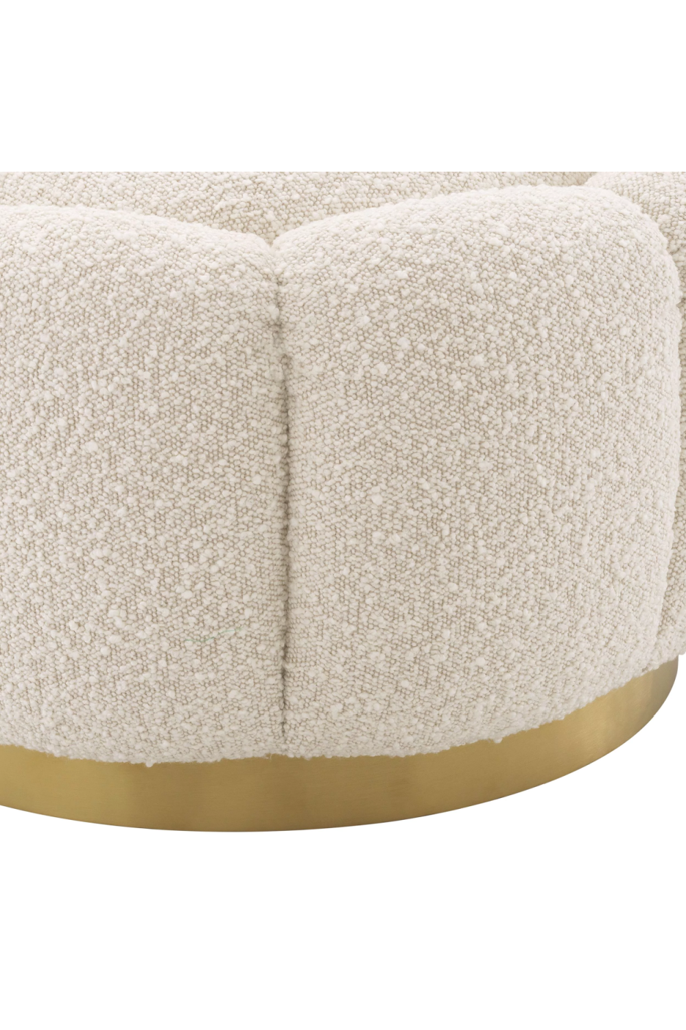 Cream Bouclé Modern Ottoman | Eichholtz Inger | OROA.com