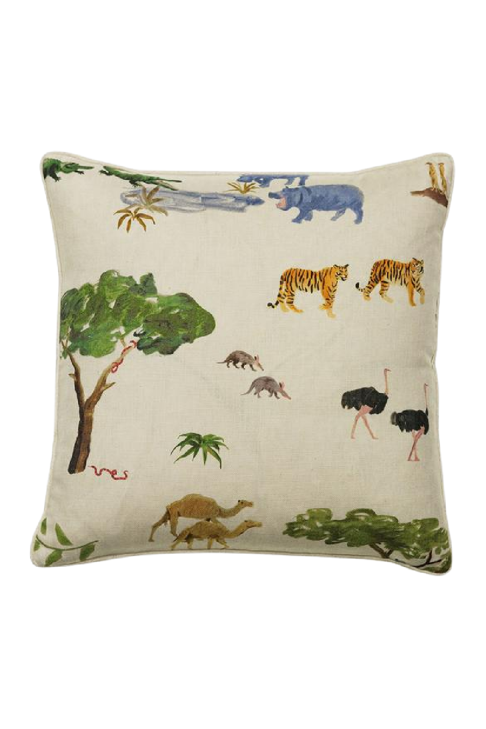 Hand Painted Animals Cushion | Andrew Martin Noah | OROA