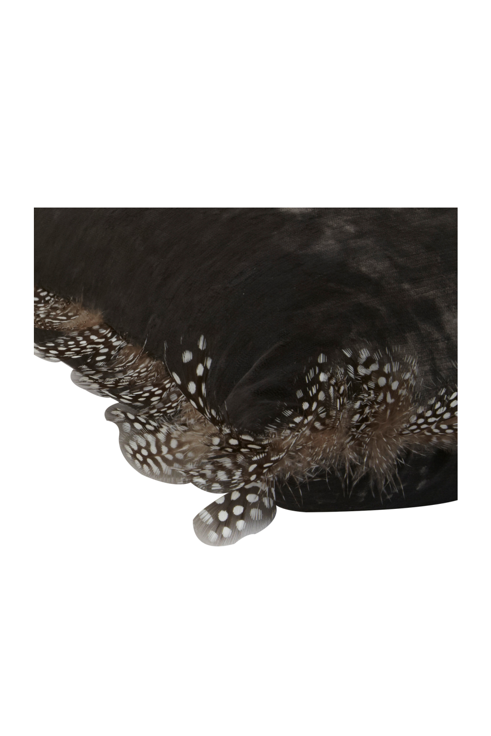 Gray Velvet Guinea Feather Trim Cushion | Andrew Martin Vince | OROA