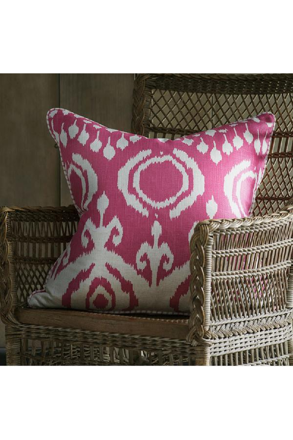 Ikat Cushion with Velvet Piping M | Andrew Martin Volcano | OROA