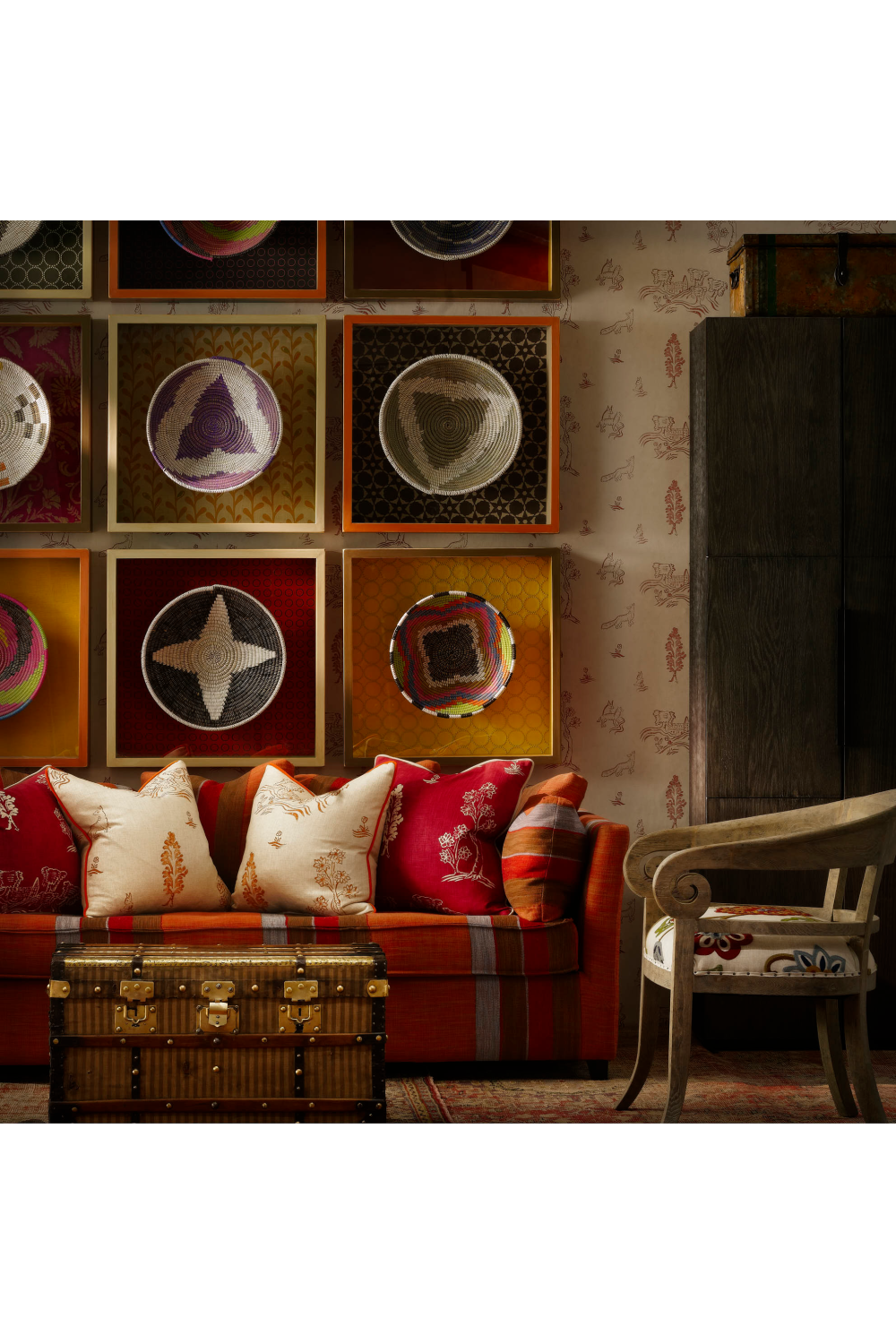 Tapestry Print Cushion | Andrew Martin Friendly Folk | OROA