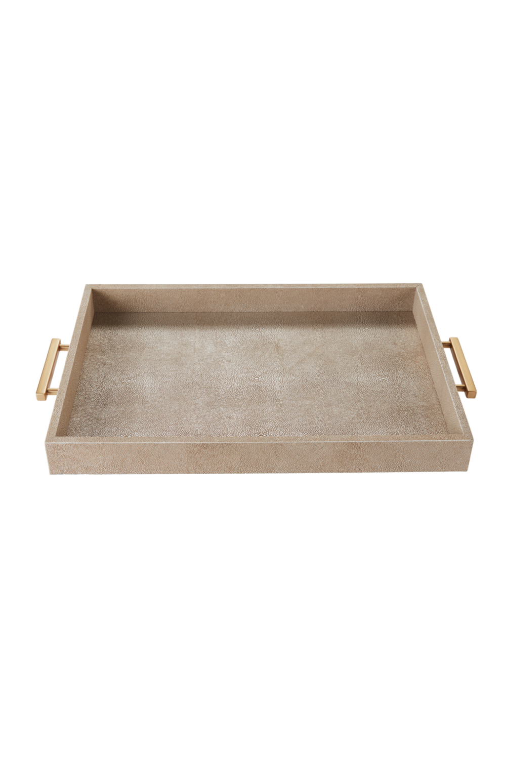Cream Rectangular Tray with Metallic Handles | Andrew Martin | OROA