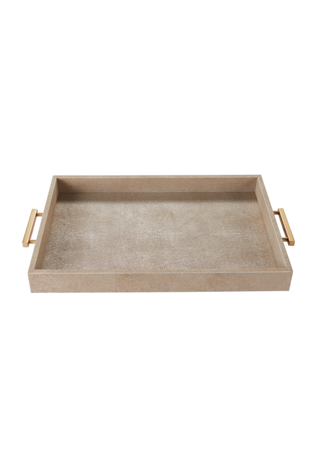 Cream Rectangular Tray with Metallic Handles | Andrew Martin | OROA