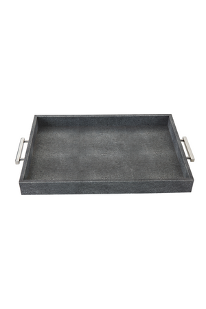 Gray Rectangular Tray with Metallic Handles | Andrew Martin Porto | Oroa