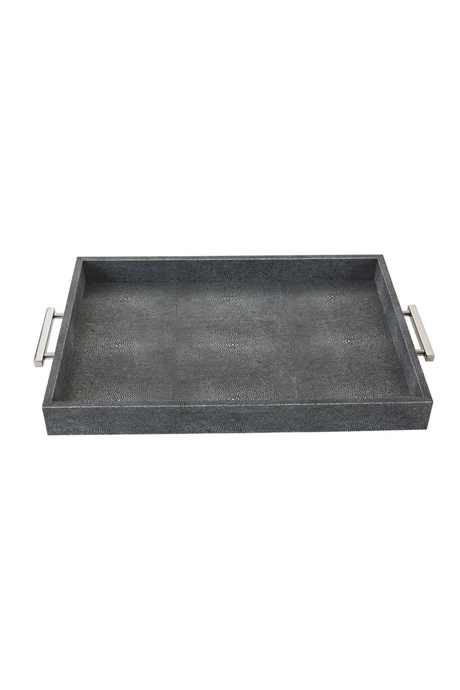 Gray Rectangular Tray with Metallic Handles | Andrew Martin Porto | Oroa