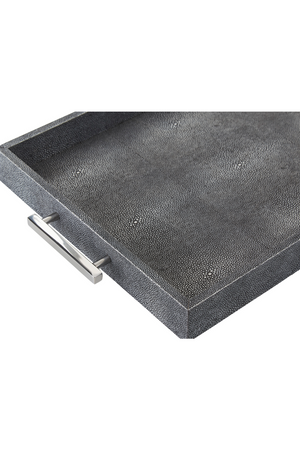 Gray Rectangular Tray with Metallic Handles | Andrew Martin Porto | Oroa