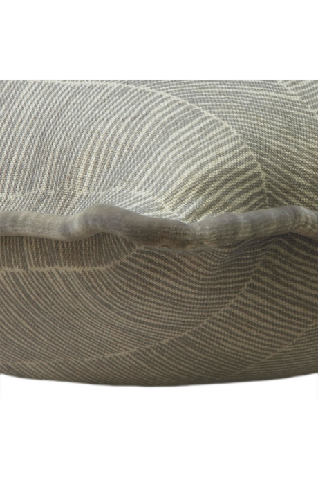 Gray Herringbone Cushion with Velvet Piping | Andrew Martin Fasano