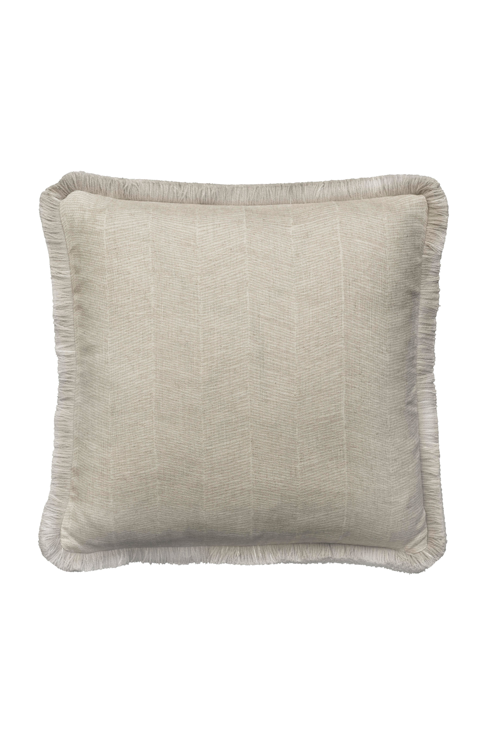 Herringbone Cushion with Silver Fringe | Andrew Martin Fasano | OROA