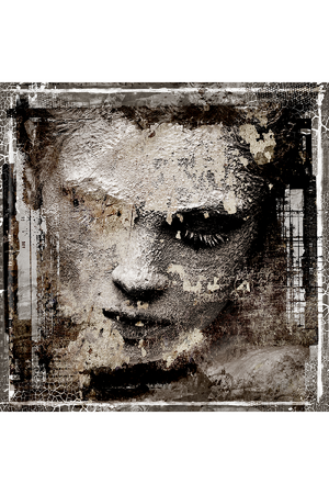 Textured Face Artwork | Andrew Martin Sepia Woman | OROA