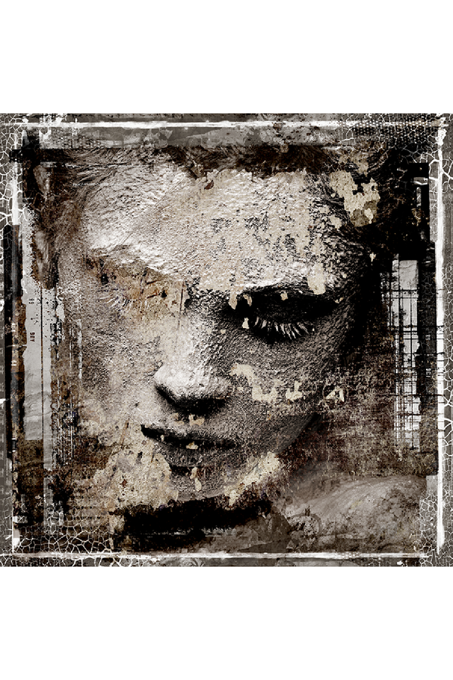Textured Face Artwork | Andrew Martin Sepia Woman | OROA