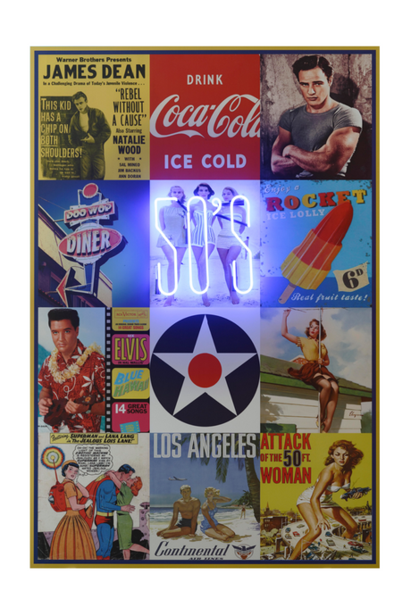 50s Icons Neon Wall Art | Andrew Martin The Fifties | OROA