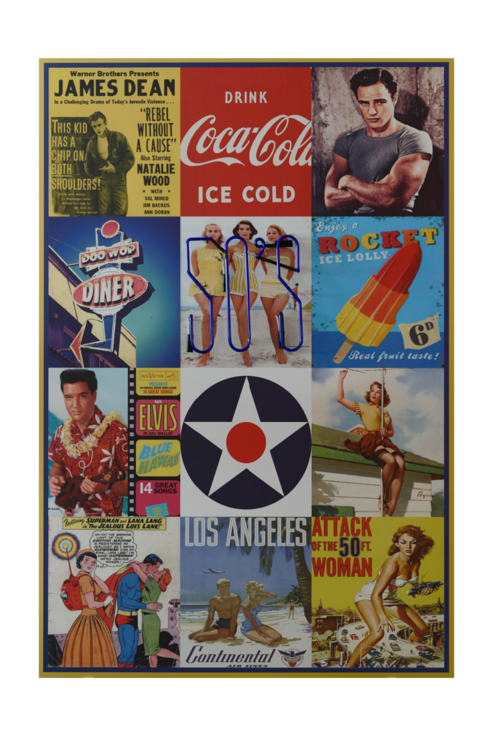 50s Icons Neon Wall Art | Andrew Martin The Fifties | OROA