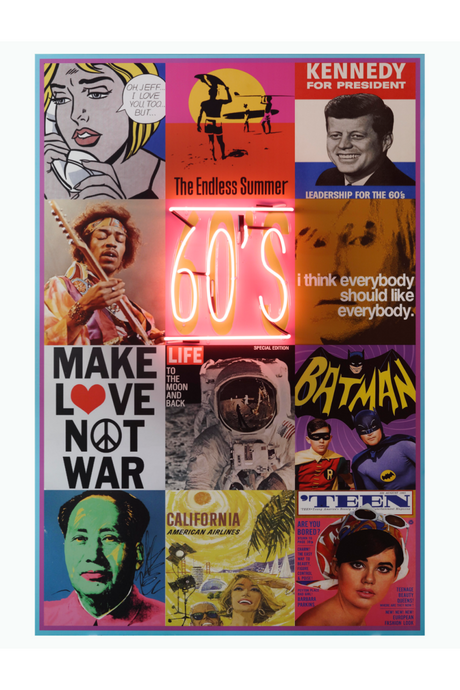 60s Icons Neon Wall Art | Andrew Martin The Sixties | OROA