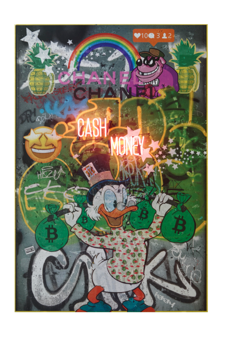 Scrooge McDuck Neon Art Print | Andrew Martin Scrooge Cash Money