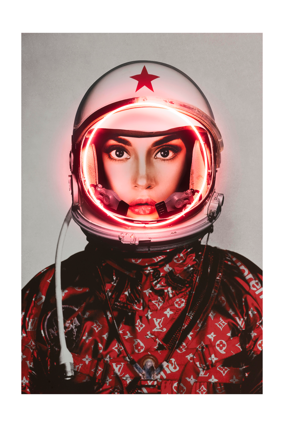 Red Louis Vuitton Neon Artwork | Andrew Martin Space Girl Logos | OROA