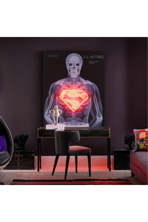 Black Skeletal Superhero Neon Artwork | Andrew Martin Superman Skeleton