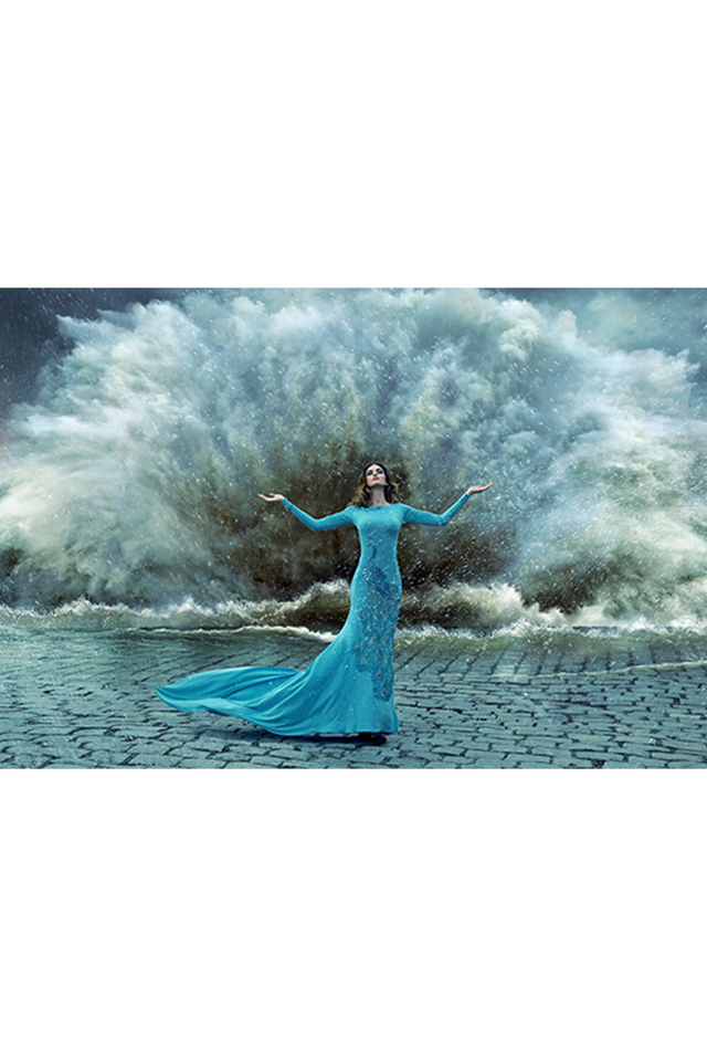 Blue-Gowned Woman Photographic Artwork | Andrew Martin Time Stands