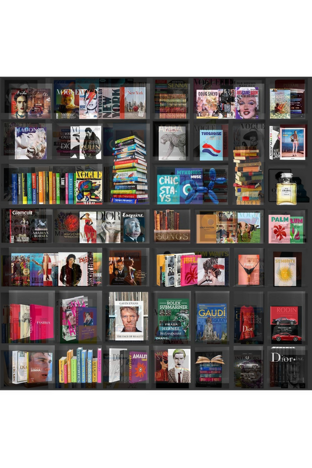 Black Square Bookshelf Art Print | Andrew Martin My Life In A Nutshell Vol 3