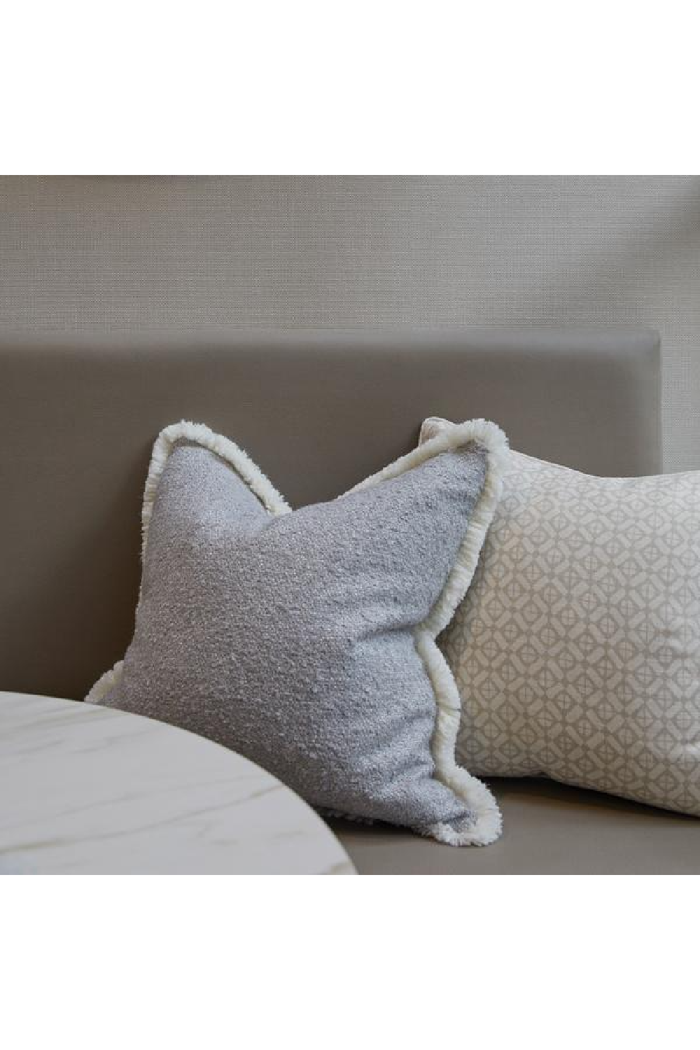 White Fringed Square Cushion | Andrew Martin Huntsman | OROA