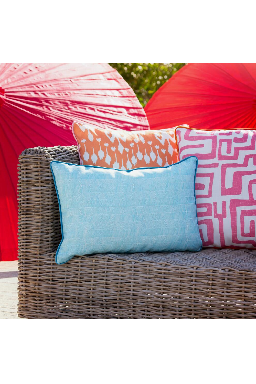 Herringbone Outdoor Cushion | Andrew Martin Delta | OROA