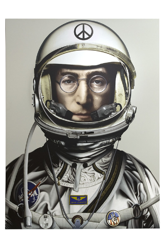 Silver John Lennon Neon Wall Art | Andrew Martin Space Man Lennon