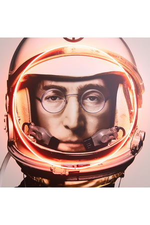 Gold John Lennon Neon Wall Art | Andrew Martin Space Man Lennon | OROA