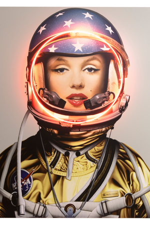 Gold Marilyn Monroe Neon Art Print | Andrew Martin Space Girl | Oroa.com