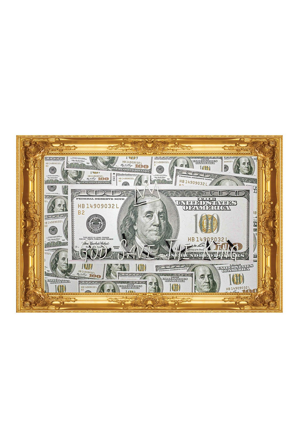 Hundred Dollar Neon Artwork | Andrew Martin God Save The King | Oroa.com