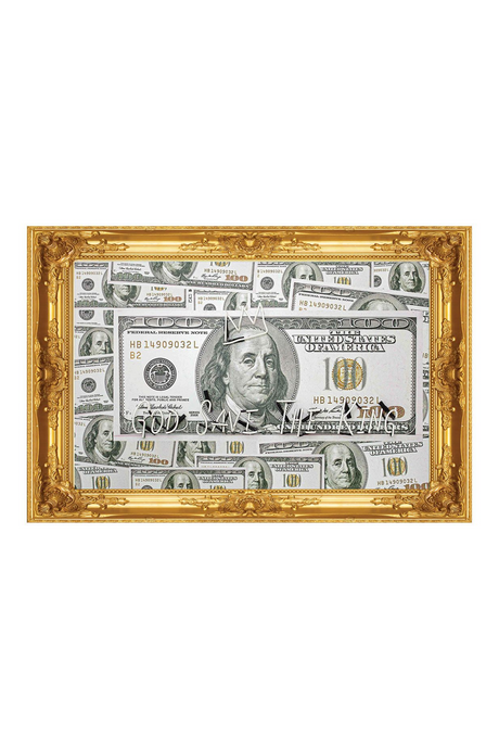 Hundred Dollar Neon Artwork | Andrew Martin God Save The King | Oroa.com