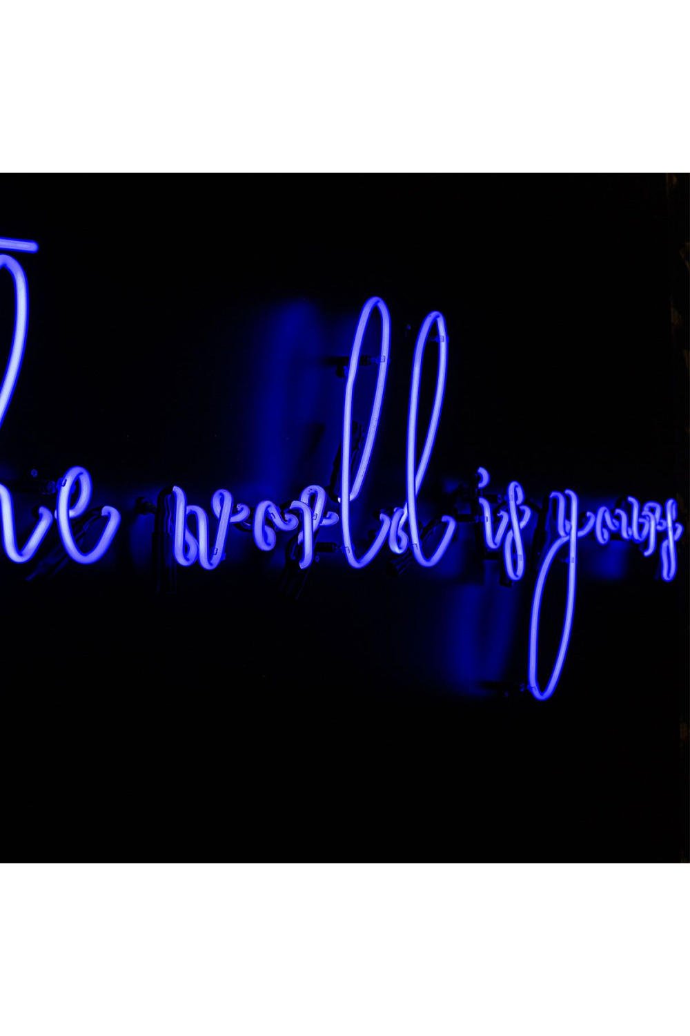 Framed Blue Neon Artwork | Andrew Martin World Is Yours | Oroa.com